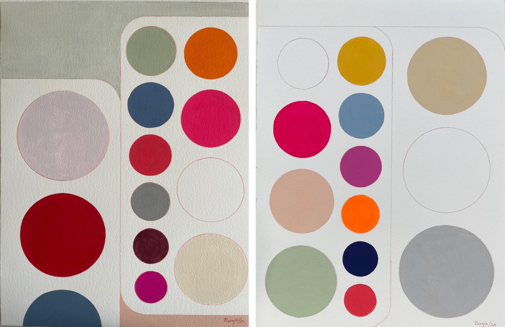 Neerja Chandna Peters, Mood bowl 1 and 2, Diptych Neerja Chandna Peters, Mood bowl 1 and 2, Diptych
