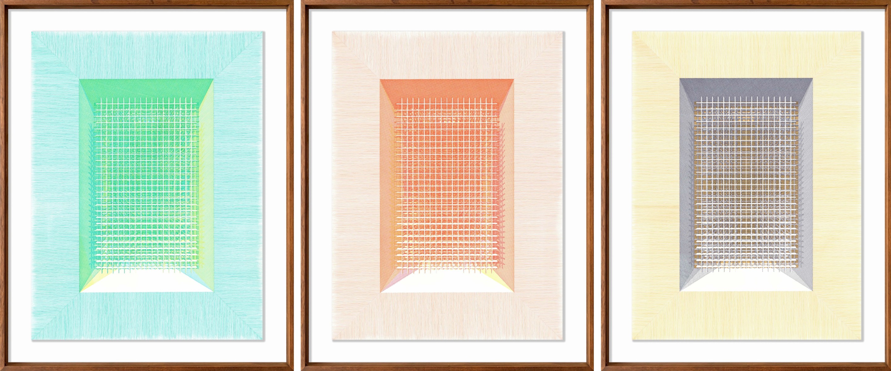 Rodrigo Spinel, Fig. 9 Base verde, naranja and base, Triptych Rodrigo Spinel, Fig. 9 Base verde, naranja and base, Triptych