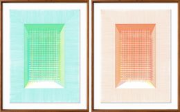 Dibujo, Fig. 9 Base verde and naranja, Diptych, Rodrigo Spinel