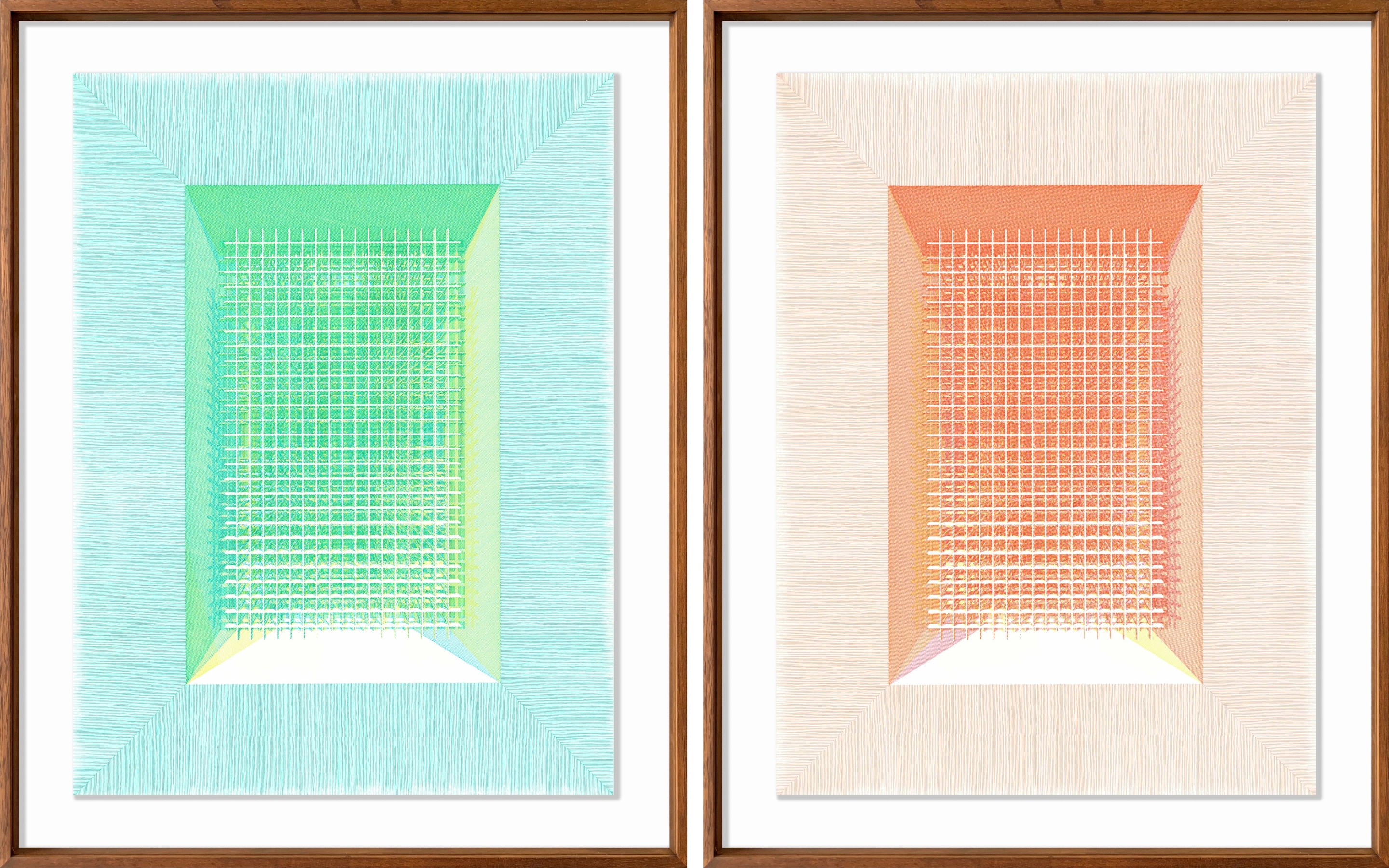 Rodrigo Spinel, Fig. 9 Base verde and naranja, Diptych Rodrigo Spinel, Fig. 9 Base verde and naranja, Diptych