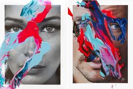 Fotografien, Fluid Bella Hadid and David Gnady. Photograph intervened by the artists., Hunter & Gatti