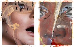 Fotografien, E and V Diptych, intervened by the artists., Hunter & Gatti