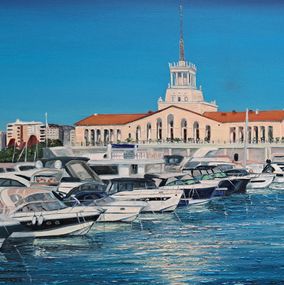 Painting, Port. Yachts No3, Elena Petrova