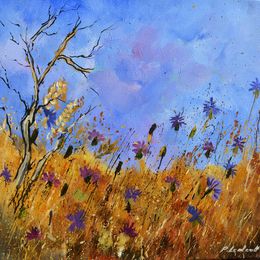Pintura, Blue cornflowers 55, Pol Ledent