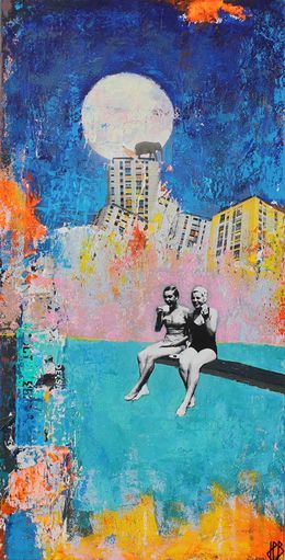 Peinture, Psychedelic tea time at the swimming pool, Jean-Philippe Berger