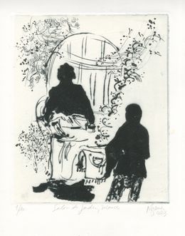 Zeichnungen, Salon de jardin, vacances, Nathalie Grenier