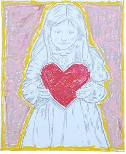 Gemälde, La fille au coeur rouge, VirJnie