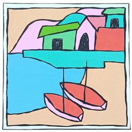 Gemälde, Bord de mer et bateaux, KLO
