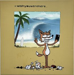 Gemälde, #wishyouwerehere.. (mustard), Mau Mau