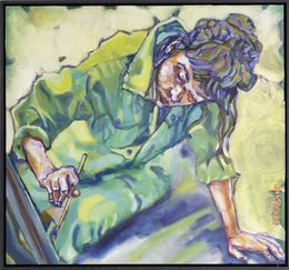 Pintura, Mon Jardin - Portrait de femme, Géraldine Bard de l'Image écrite