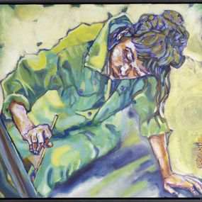 Painting, Mon Jardin - Portrait de femme, Géraldine Bard de l'Image écrite