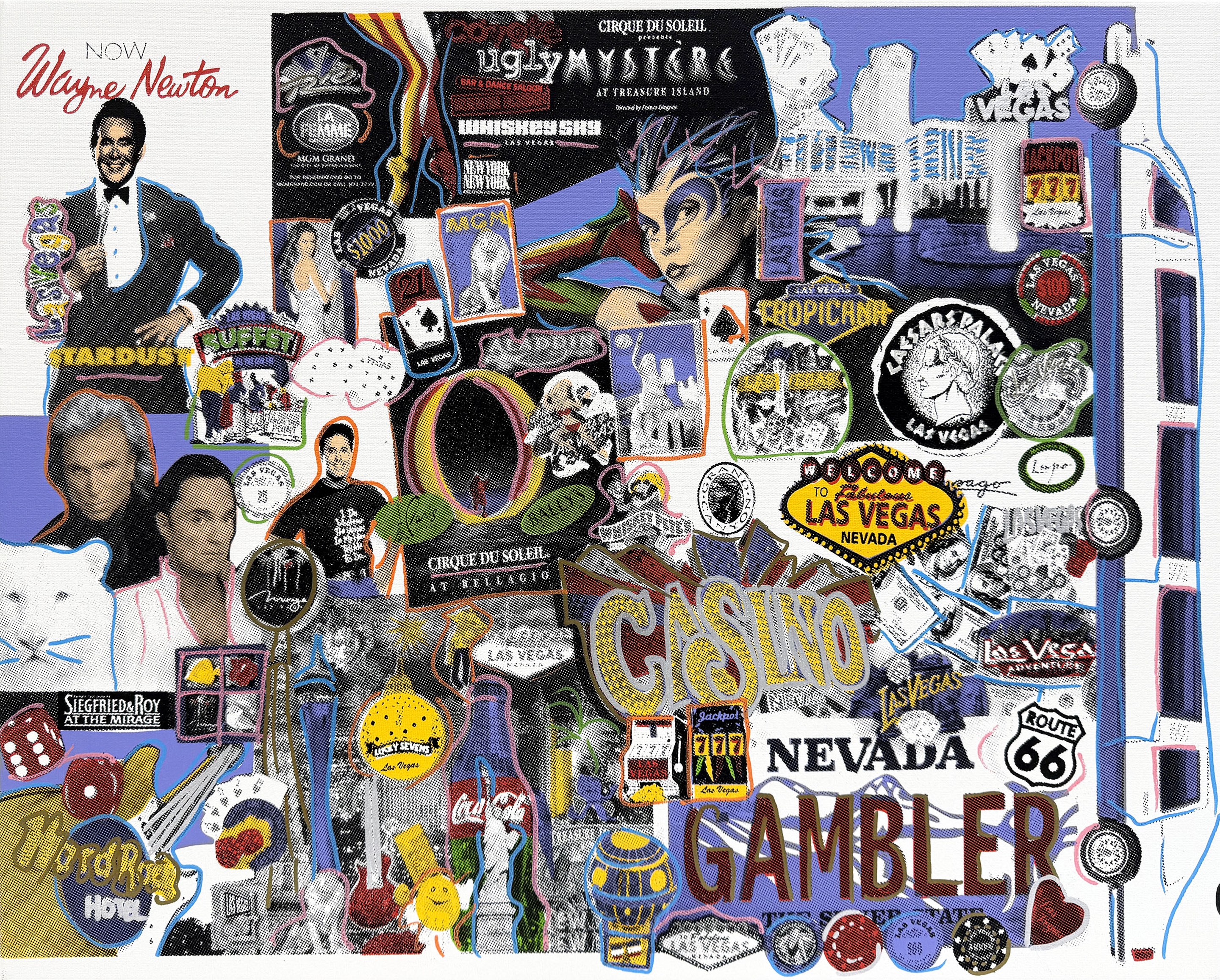 Steve Kaufman, I Love Las Vegas (stretched, hand signed embellished canvas) Steve Kaufman, I Love Las Vegas (stretched, hand signed embellished canvas)