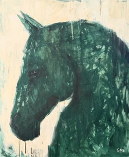 Pintura, Green horse, Liubou Sas