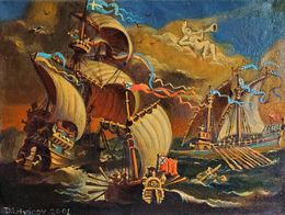 Pintura, "Capture the Ship" – Peter the Great, Daniil Litvinov