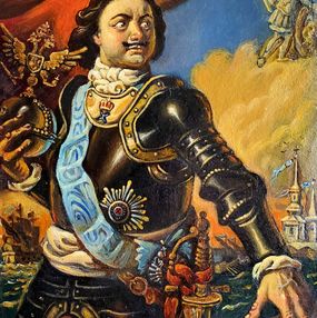 Pintura, "Portrait of Peter at Sea" – Peter the Great, Daniil Litvinov