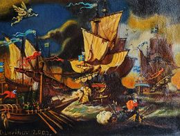 Pintura, "Fights at Sea – Peter the Great, Daniil Litvinov