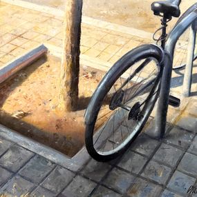 Painting, Bici i arbre, Carlos Diaz