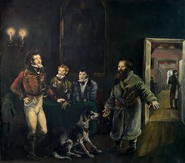 Pintura, Portrait of Two Hussars and Tolstoy, Oleg Litvinov