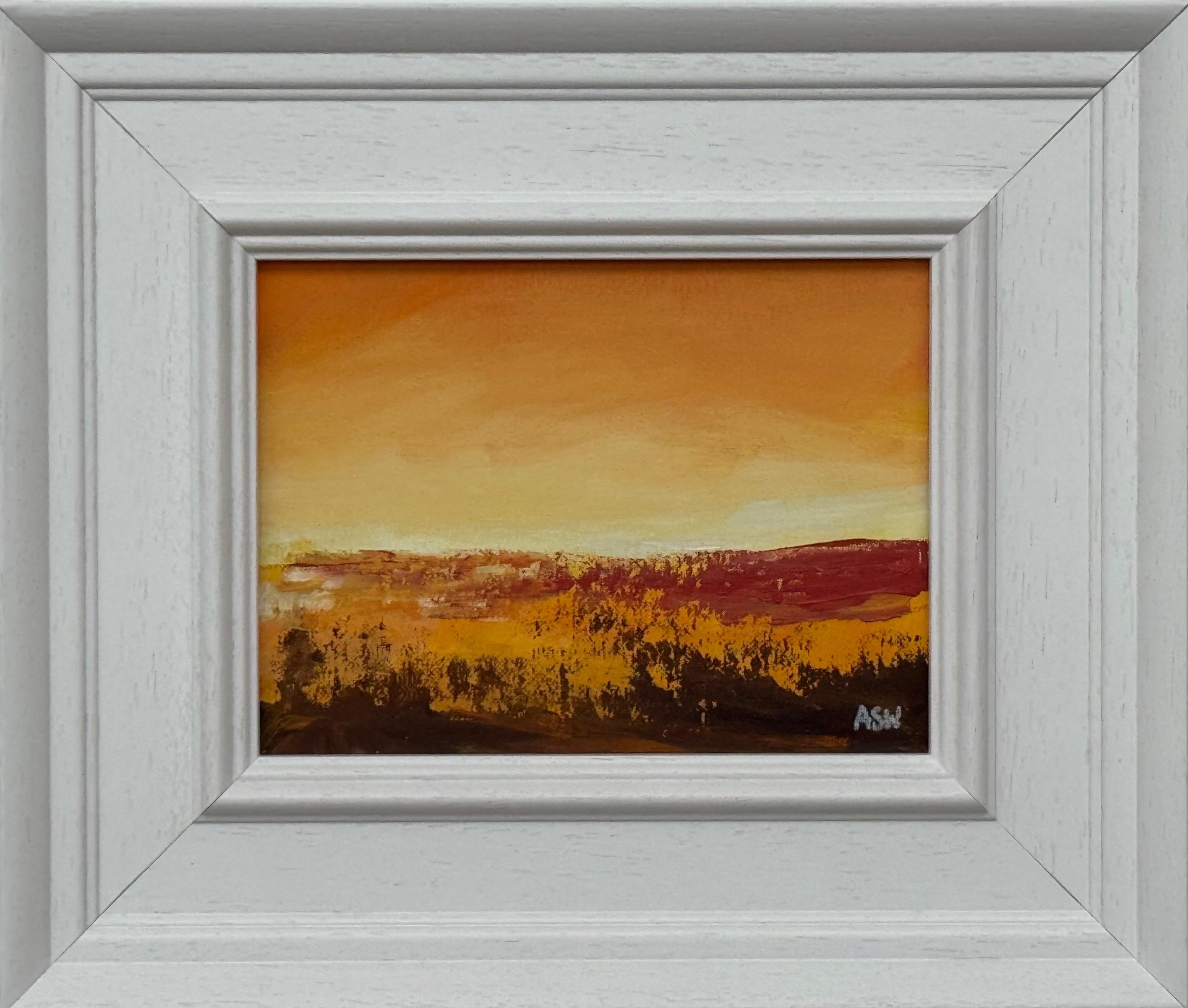 Angela Wakefield, Golden Hour - Miniature Abstract Landscape Art Angela Wakefield, Golden Hour - Miniature Abstract Landscape Art