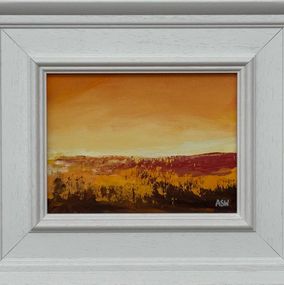 Painting, Golden Hour - Miniature Abstract Landscape Art, Angela Wakefield