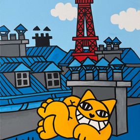 Pintura, Classic Paris Siesta devant la tour Eiffel, M.Chat
