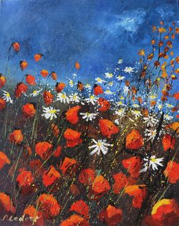 Painting, Red poppies, Pol Ledent