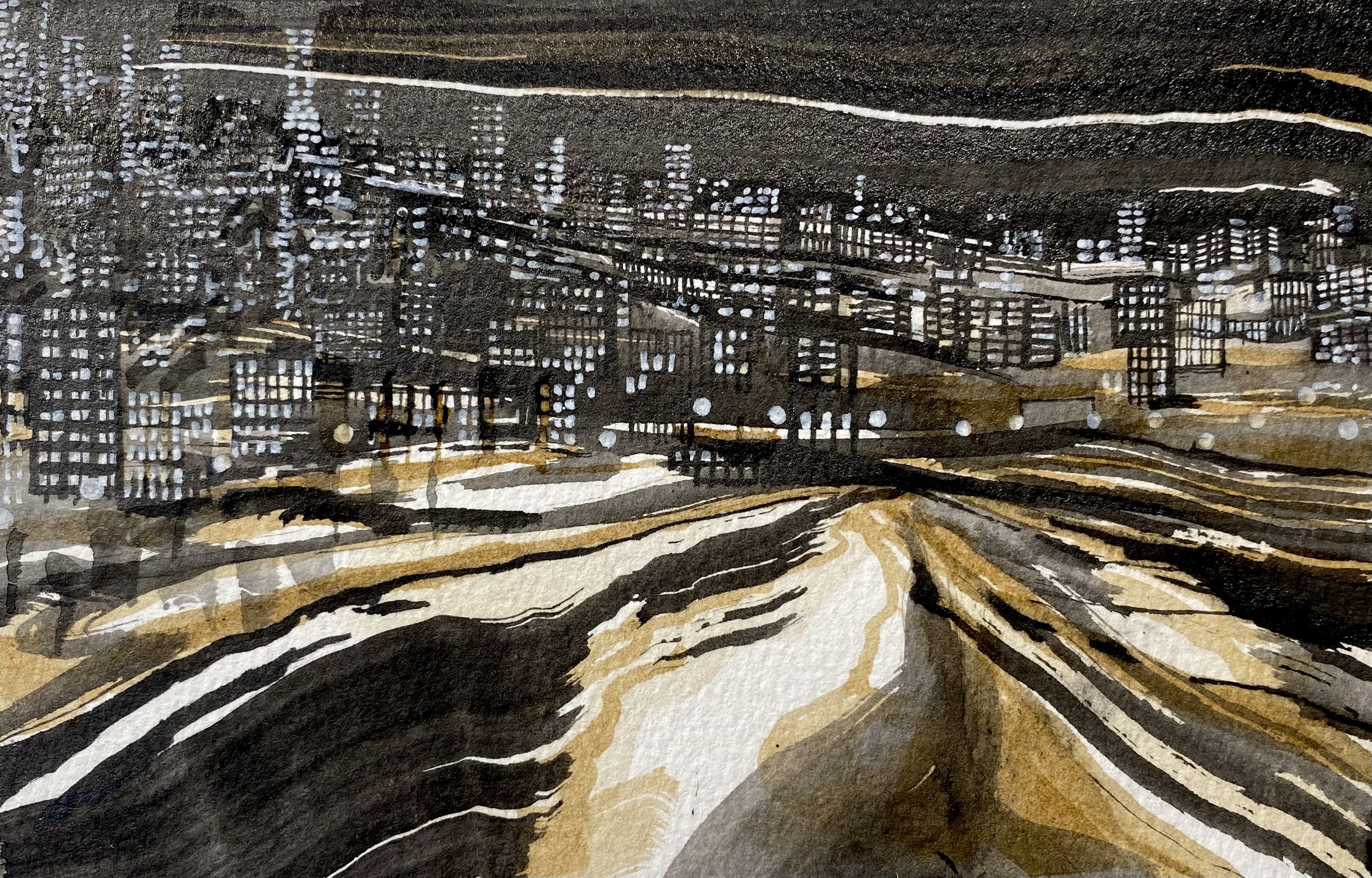 Frank De Blok, Abstract Cityscape A5-21 Frank De Blok, Abstract Cityscape A5-21