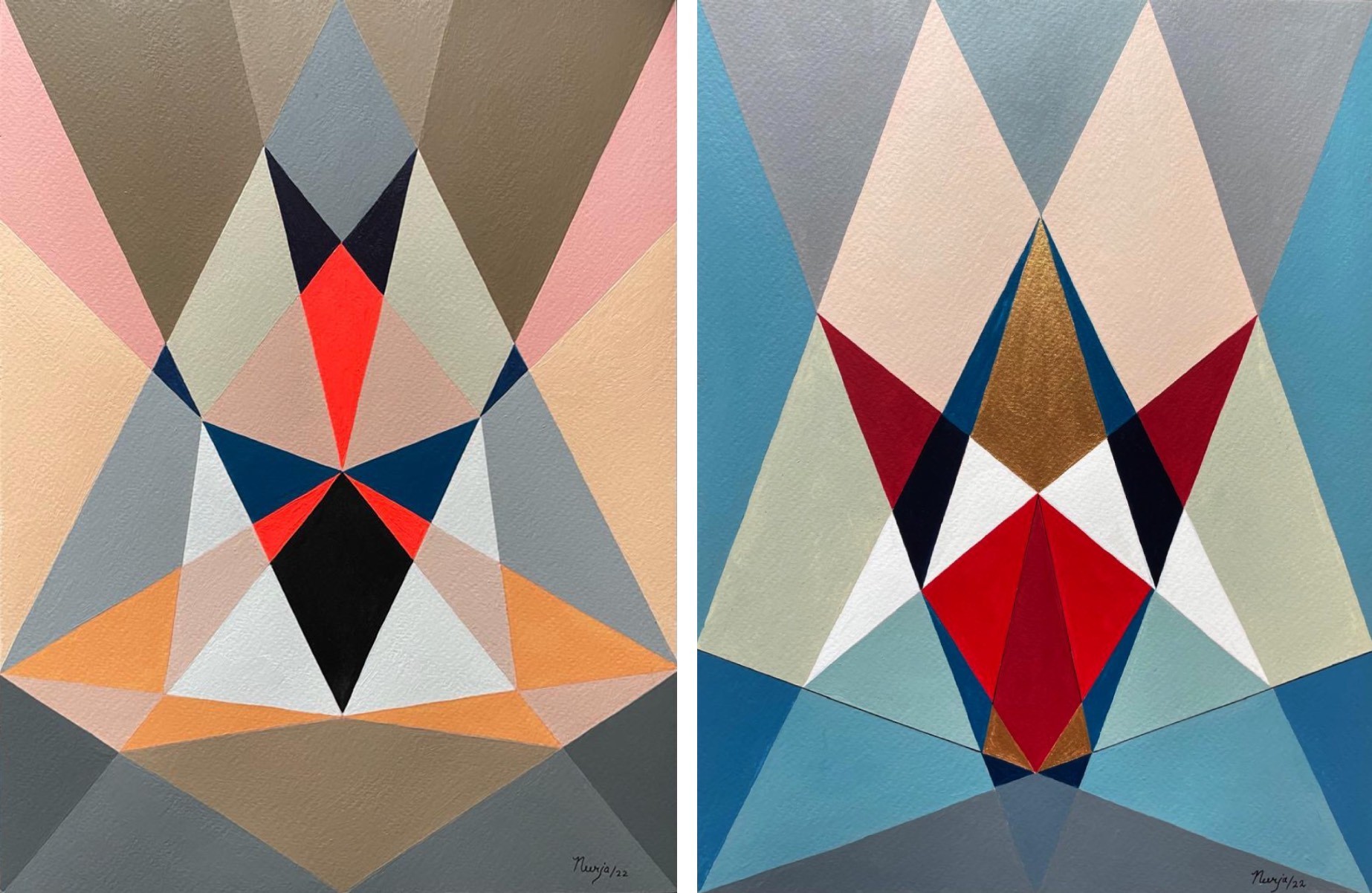 Neerja Chandna Peters, Luminance and Harmony, Diptych. Works on paper Neerja Chandna Peters, Luminance and Harmony, Diptych. Works on paper