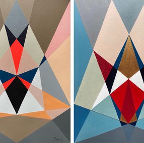 Pittura, Luminance and Harmony, Diptych. Works on paper, Neerja Chandna Peters