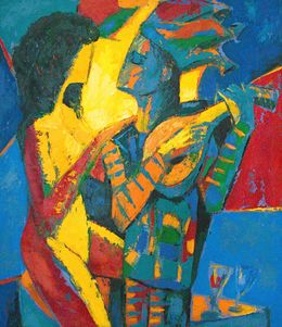 Peinture, Clown in Love, Rumen Sazdov