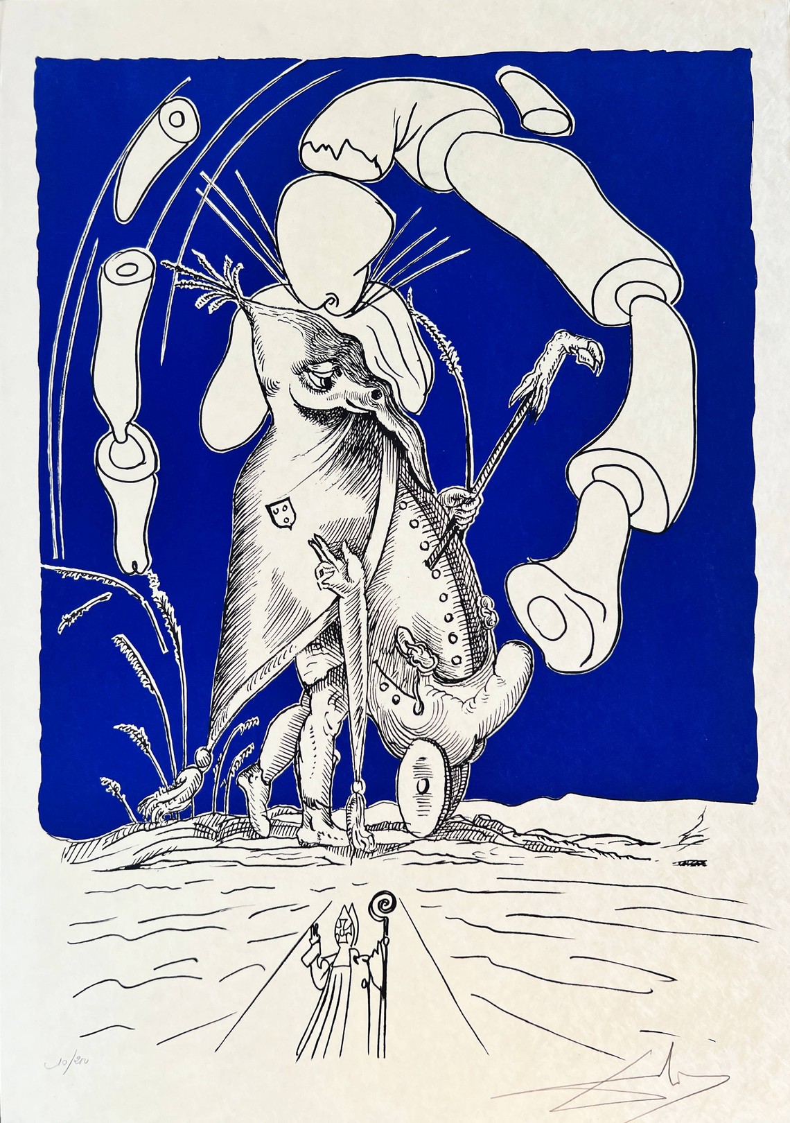 Salvador Dali, Les Songes Drôlatiques de Pantagruel, Planche XVI Salvador Dali, Les Songes Drôlatiques de Pantagruel, Planche XVI