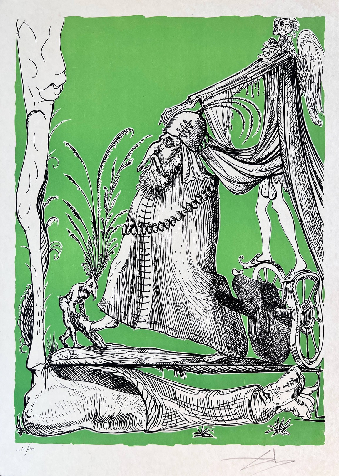Salvador Dali, Les Songes Drôlatiques de Pantagruel, Planche XI Salvador Dali, Les Songes Drôlatiques de Pantagruel, Planche XI