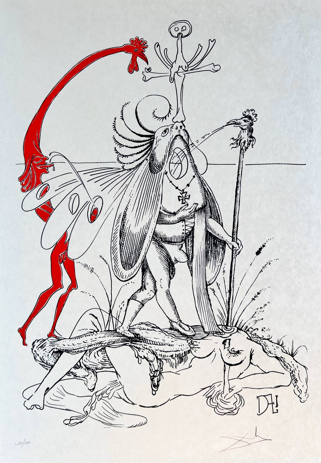 Salvador Dali, Les Songes Drôlatiques de Pantagruel, Planche XVIII Salvador Dali, Les Songes Drôlatiques de Pantagruel, Planche XVIII