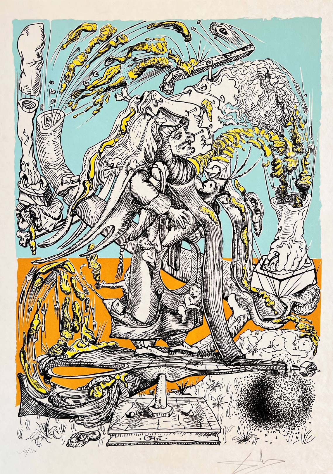 Salvador Dali, Les Songes Drôlatiques de Pantagruel, Planche XXI Salvador Dali, Les Songes Drôlatiques de Pantagruel, Planche XXI