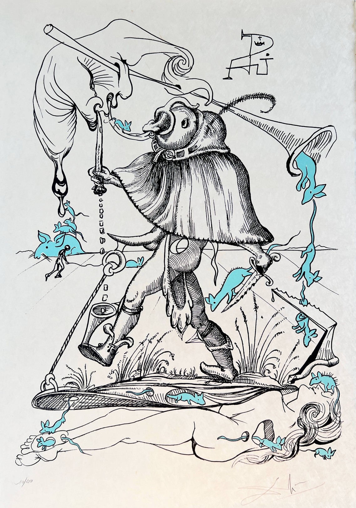 Salvador Dali, Les Songes Drôlatiques de Pantagruel, Planche VI Salvador Dali, Les Songes Drôlatiques de Pantagruel, Planche VI