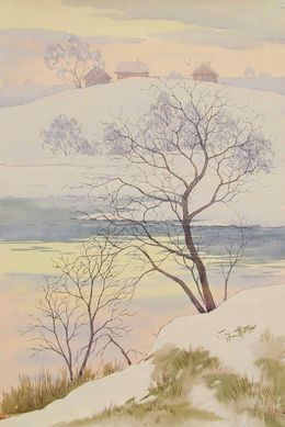 Painting, February Evening on a Hill, Valery Savenets
