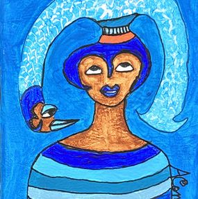 Peinture, Yemaya - Fish head #1, Aconcha