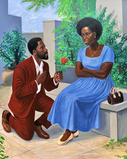 Painting, I'm Sorry, Forgive Me - 21st Century, Contemporary, Figurative, Couple, Modern, Samson Adetunji