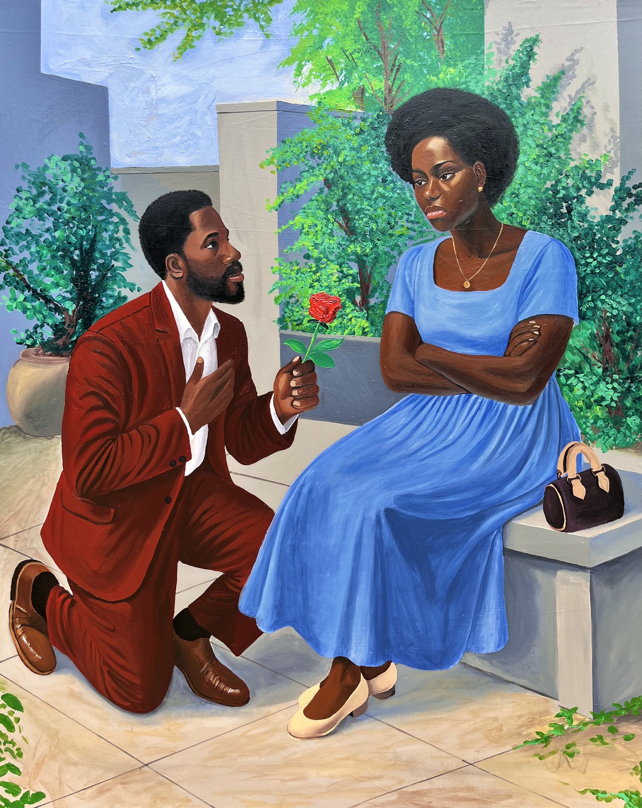 Samson Adetunji, I'm Sorry, Forgive Me - 21st Century, Contemporary, Figurative, Couple, Modern Samson Adetunji, I'm Sorry, Forgive Me - 21st Century, Contemporary, Figurative, Couple, Modern