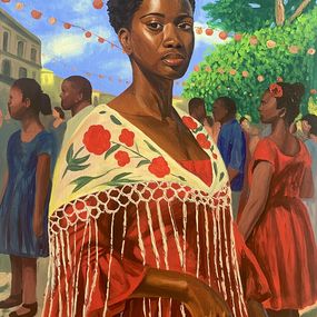 Peinture, Mary's Day Out - 21st Century, Contemporary, Figurative Portrait, Africa, Modern, Samson Adetunji