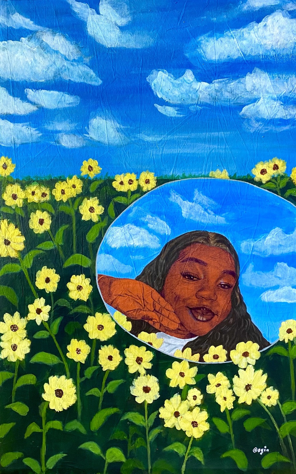 Oyewumi Oyindamola, My Reflection - 21st Century, Contemporary, Figurative, Floral, Women, Africa Oyewumi Oyindamola, My Reflection - 21st Century, Contemporary, Figurative, Floral, Women, Africa