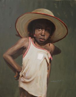Pittura, Steadfast Gaze 3 - 21st Century, Contemporary, Figurative Portrait, Africa, Girl, John Ali
