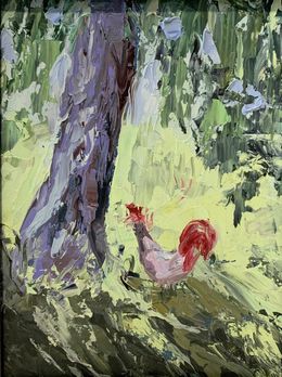 Pittura, Landscape with the trees and a rooster., Schagen Vita