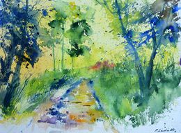 Painting, A forest path, Pol Ledent