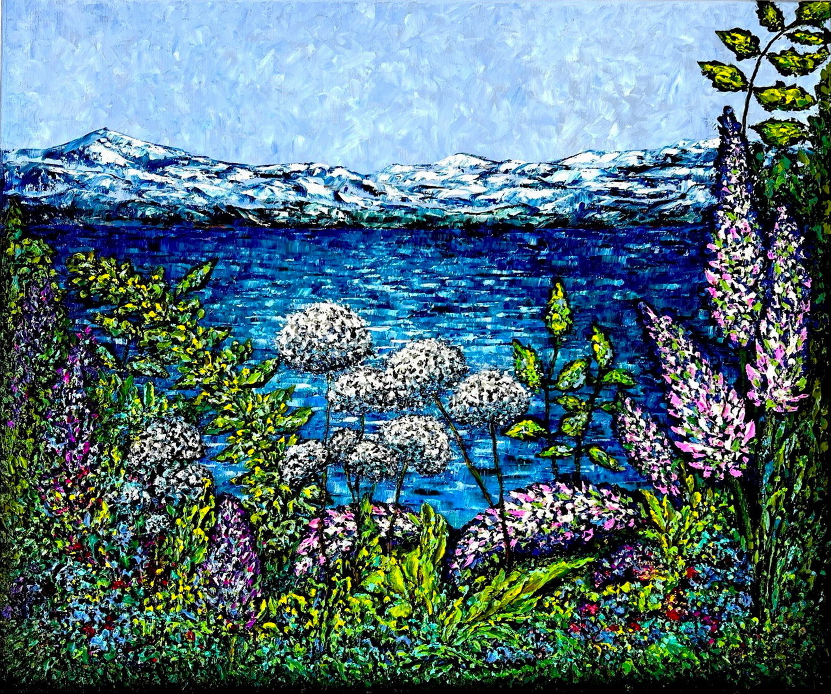 Vik Schroeder, By lake Hallwilersee / Impasto impressionism painting. Vik Schroeder, By lake Hallwilersee / Impasto impressionism painting.