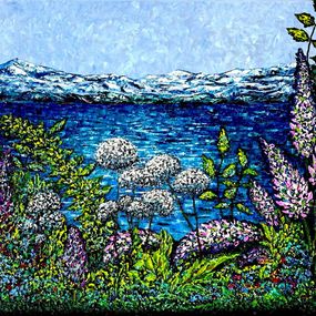 Gemälde, By lake Hallwilersee / Impasto impressionism painting., Vik Schroeder