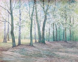 Gemälde, Blooming Forest in Spring, Valery Savenets