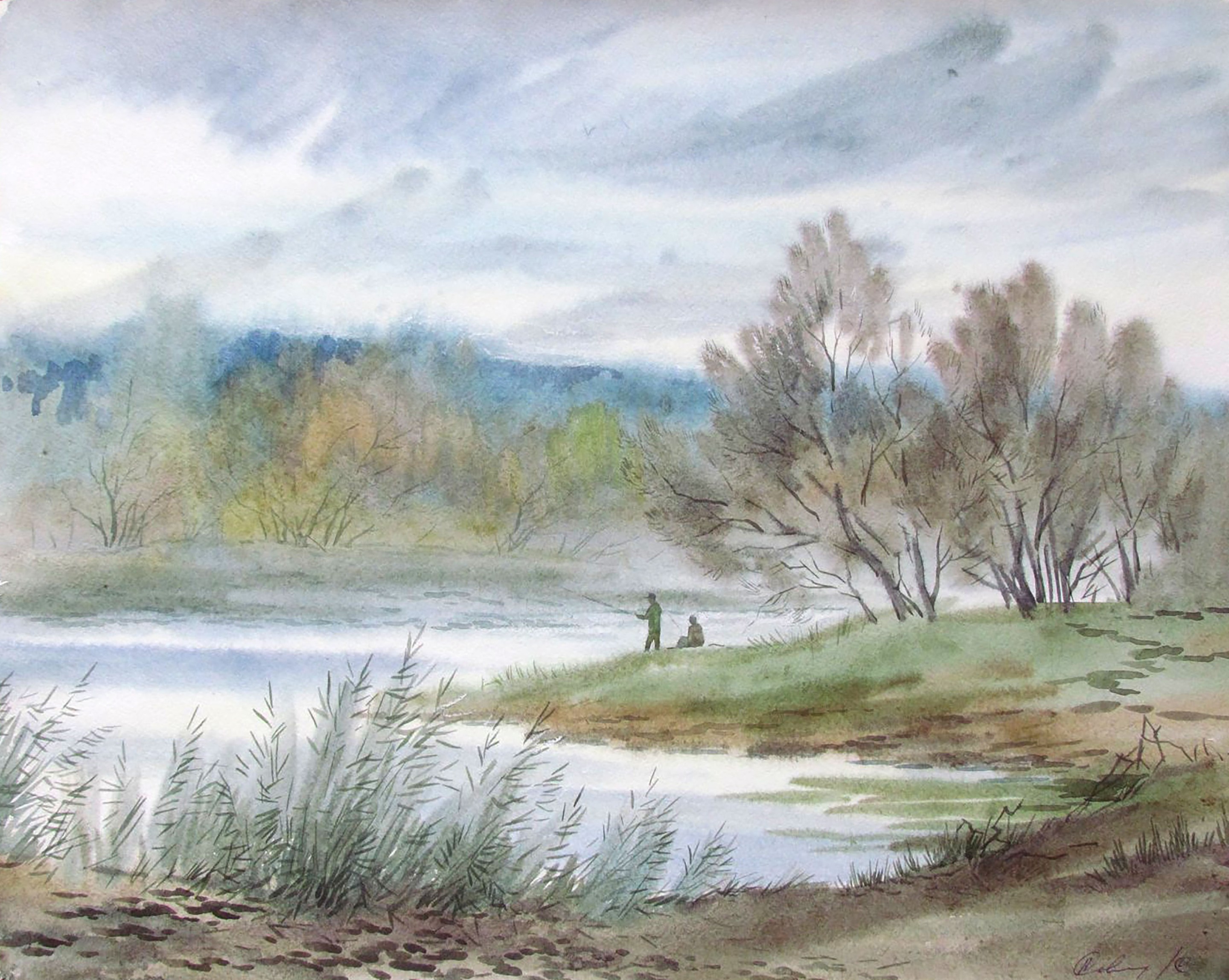 Valery Savenets, Fishing on a Warm Autumn Day Valery Savenets, Fishing on a Warm Autumn Day