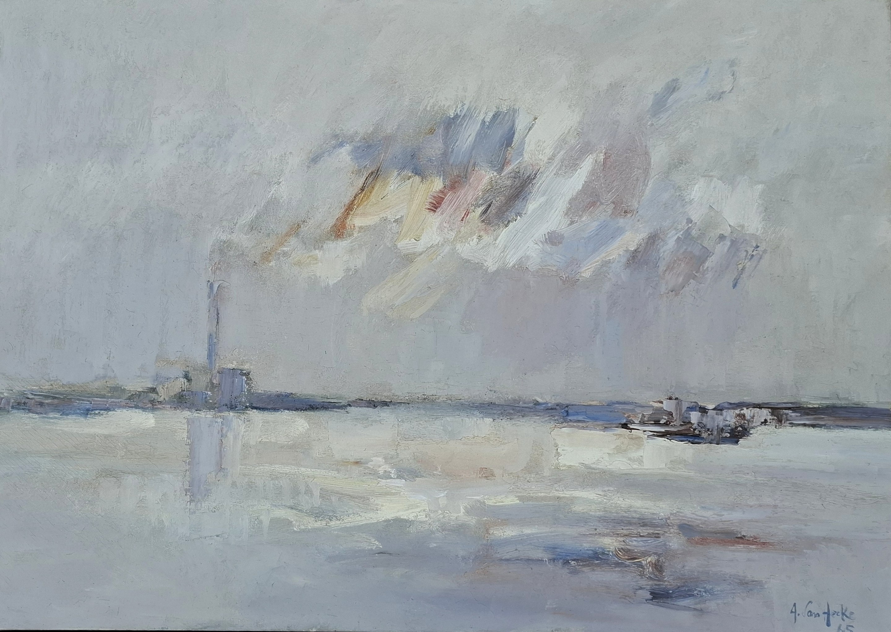 Arthur Van Hecke, Vue du port de Dunkerque Arthur Van Hecke, Vue du port de Dunkerque