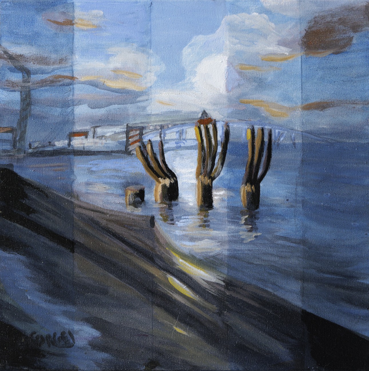 Josette Georgel, Souvenir Nazairien 44 - Paysage portuaire Josette Georgel, Souvenir Nazairien 44 - Paysage portuaire